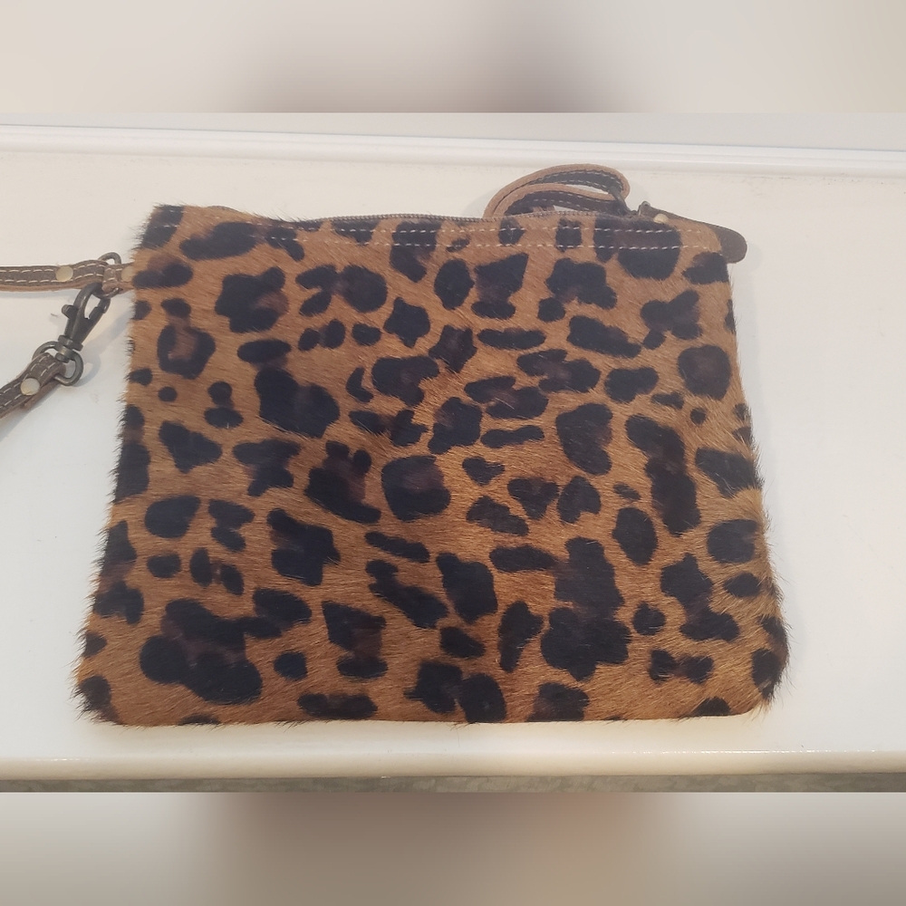MYRA BAG Leopard Print Brown/ Black Purse